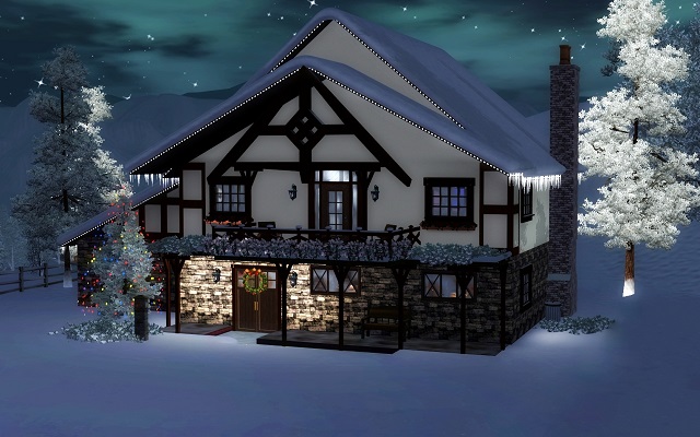 Sims Жанровые картинки Рождество в шале at ihelensims.org.ru