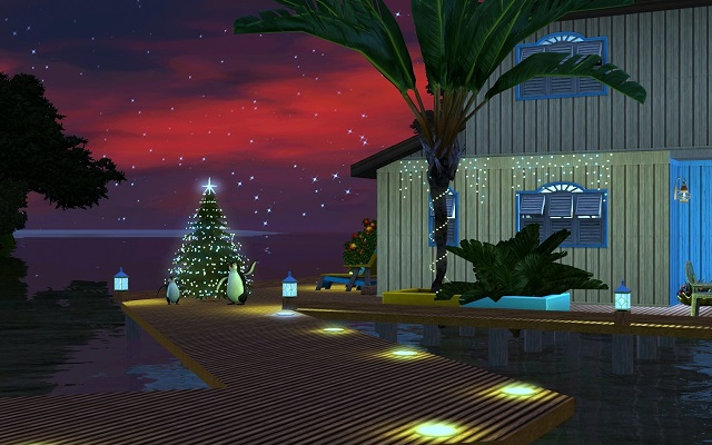 Sims Жанровые картинки Сабрина и Клаус. Новый год в тропиках at ihelensims.org.ru