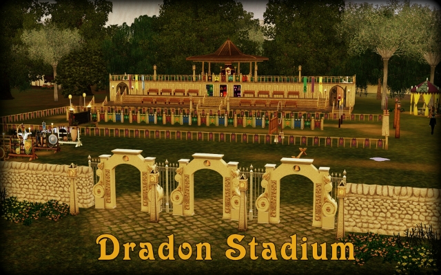 Sims 3 Community lot Dragon Stadium by helen at ihelensims.org.ru