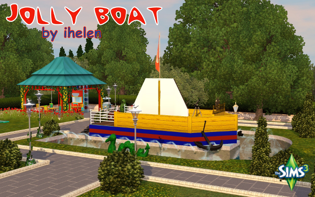 Sims 3 Community lot Park Jolly boat by ihelen at ihelensims.org.ru
