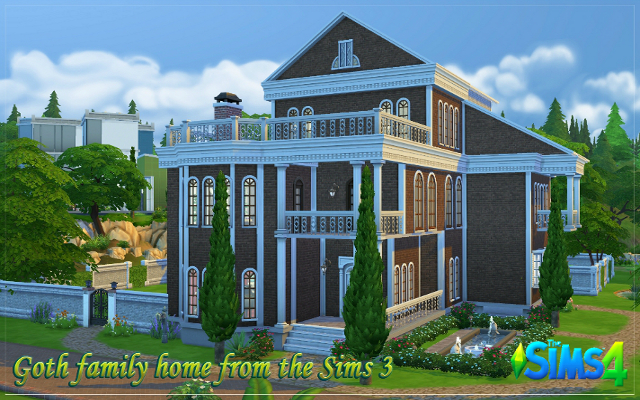 Sims 4 Residential lot Goth family home from the Sims 3 by fatalist at ihelensims.org.ru
