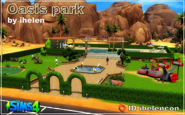 Sims 4 Community lot Oasis park by ihelen at ihelensims.org.ru