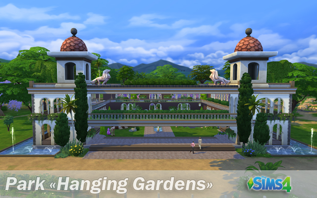 Sims 4 Community lot «Hanging Gardens» park by Natali_Nik at ihelensims.org.ru