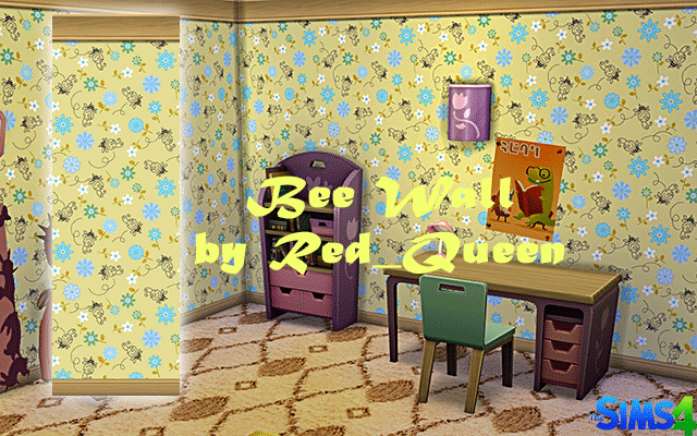 Sims 4 Build/Walls/Floors Bee Wall by Red_Queen at ihelensims.org.ru