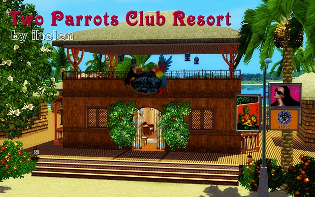 Sims 3 Community lot Two Parrots Club Resort by ihelen at ihelensims.org.ru