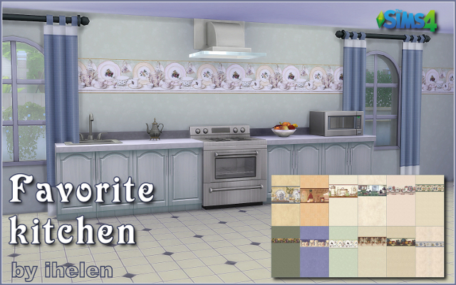 Sims 4 Build/Walls/Floors Favorite Kitchen Wall by ihelen at ihelensims.org.ru