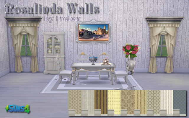 Sims 4 Build/Walls/Floors Rosalinda Walls by ihelen at ihelensims.org.ru