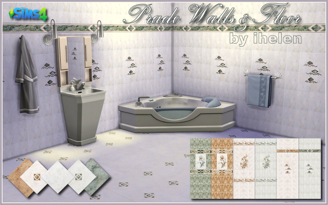 Sims 4 Build/Walls/Floors Tile Prado Walls&Floor by ihelen at ihelensims.org.ru