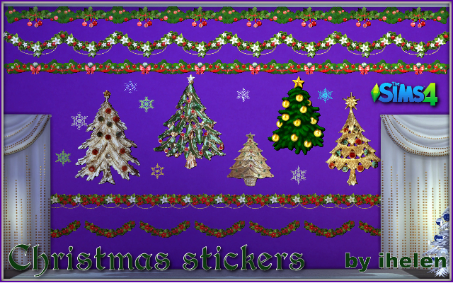 Sims 4 Decor Christmas stickers(TS4) by ihelen at ihelensims.org.ru