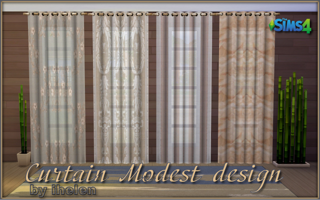 Sims 4 Decor Curtain Modest design by ihelen at ihelensims.org.ru