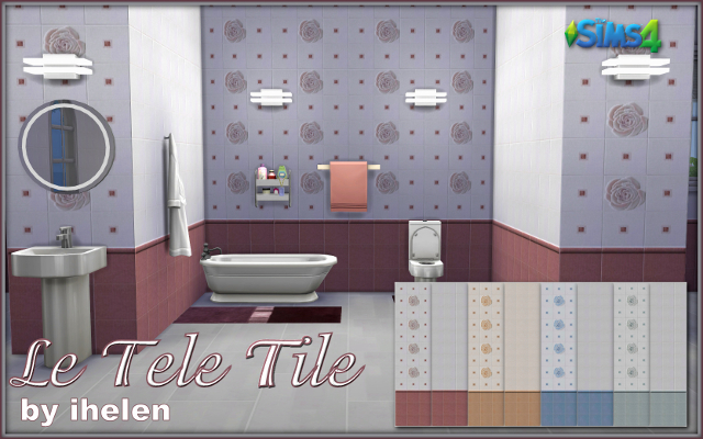 Sims 4 Build/Walls/Floors Le Tele Tile by ihelen at ihelensims.org.ru