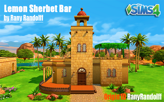 Sims 4 Community lot Lemon Sherbet Bar by Rany Randolff at ihelensims.org.ru