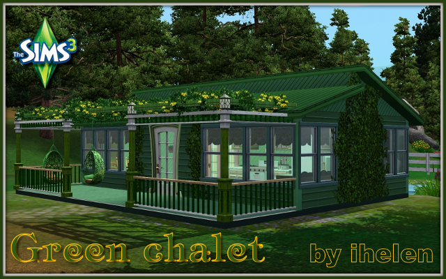 Sims 3 Residential lot Green chalet by ihelen at ihelensims.org.ru