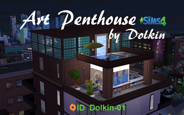 Sims 4 Residential lot Art Penthouse by Dolkin at ihelensims.org.ru