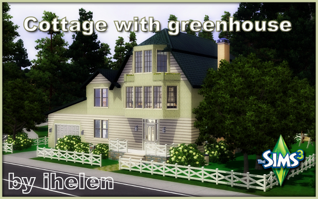 Sims 3 Residential lot Cottage with greenhouse by ihelen at ihelensims.org.ru