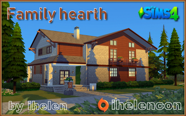 Sims 4 Residential lot Family hearth by ihelen at ihelensims.org.ru