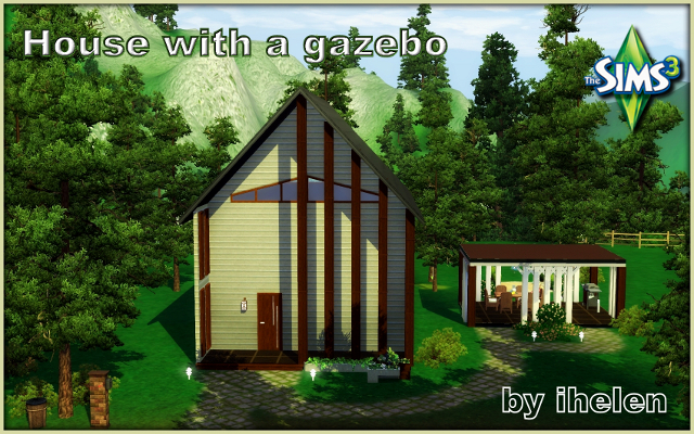 Sims 3 Residential lot House with a gazebo by ihelen at ihelensims.org.ru